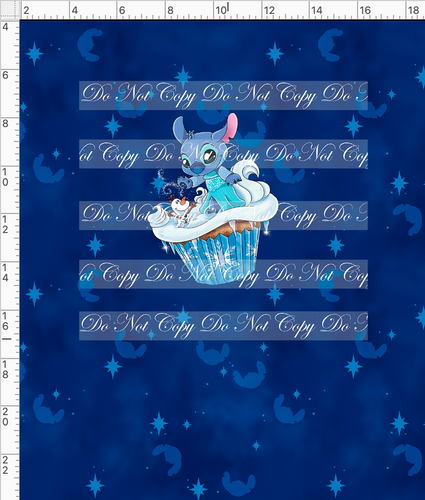 CATALOG - PREORDER R63 - Blue Princess Cupcakes - Frozen Panel - CHILD