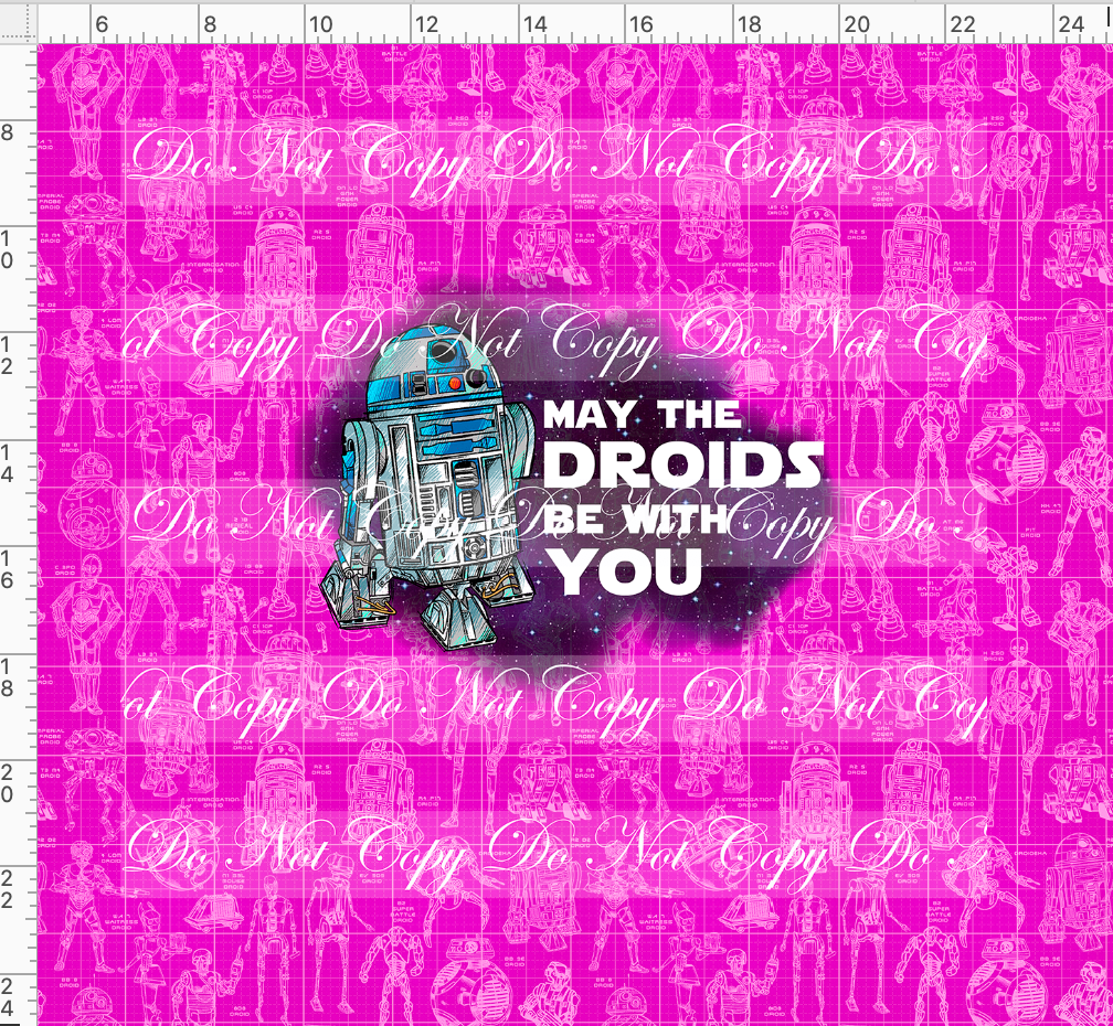 CATALOG - PREORDER R65 - Droids - Panel - r2d2-  Pink - ADULT