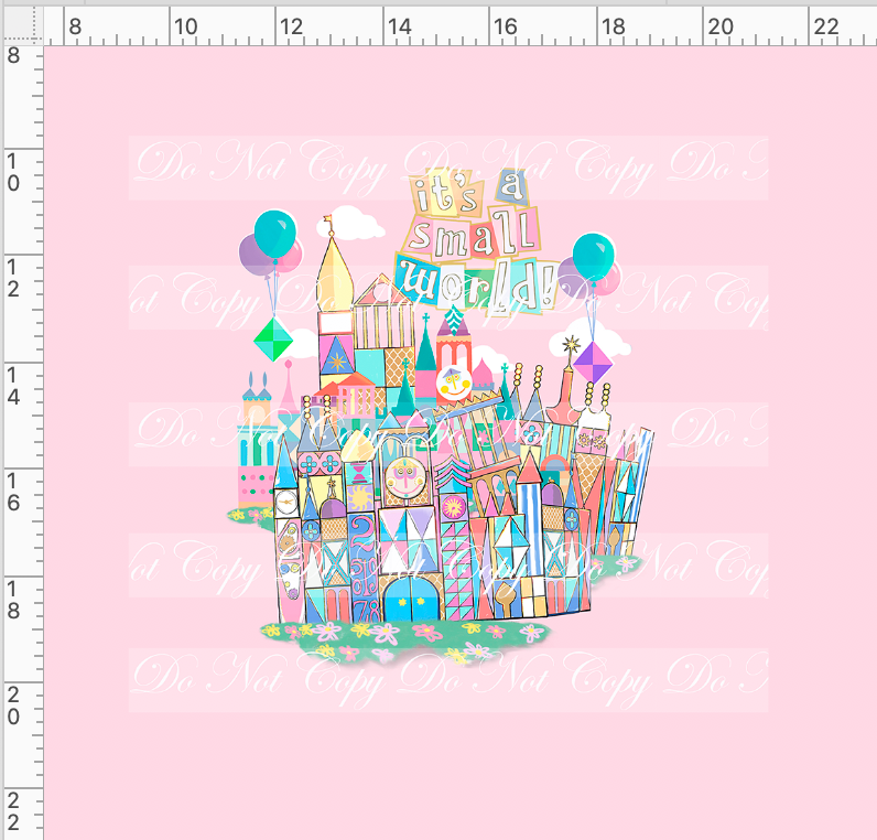 CATALOG - PREORDER R66 - Pastel Small World - Pink - Panel - ADULT