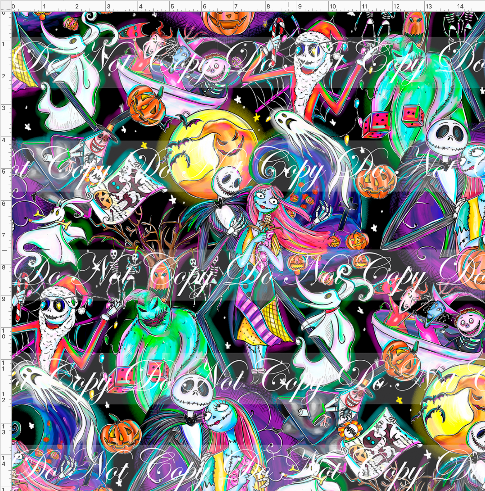 CATALOG - PREORDER R66 - Skellington - Main - LARGE SCALE – Oh So Pretty  Custom Fabric