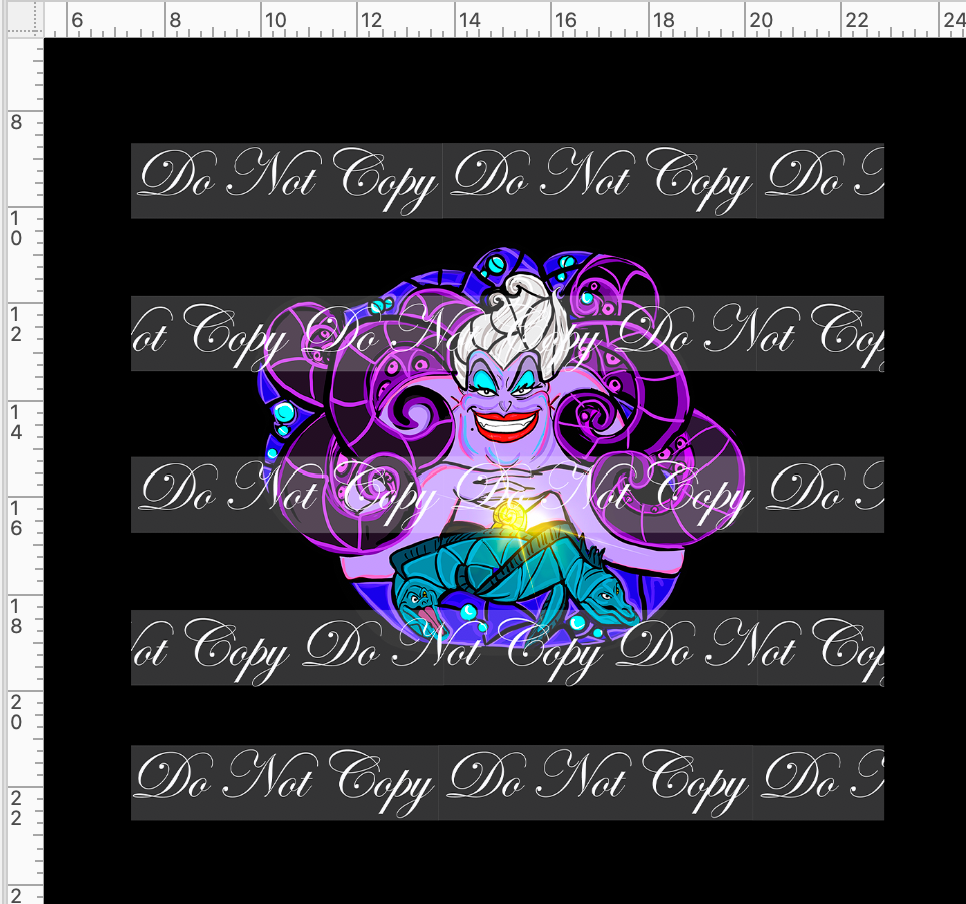 CATALOG - PREORDER R67 - Stained Glass Villains - Panel - Ursula - ADULT