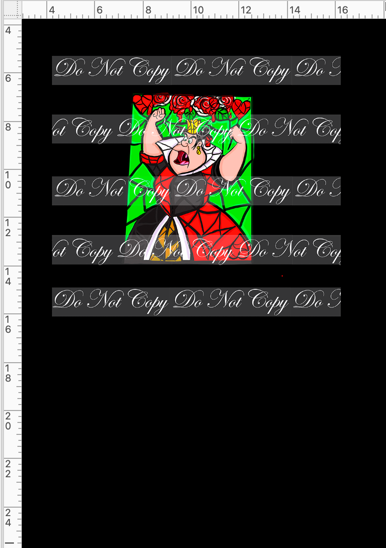 CATALOG - PREORDER R67 - Stained Glass Villains - Panel - Queen - CHILD