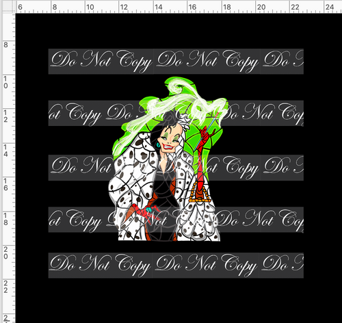 CATALOG - PREORDER R67 - Stained Glass Villains - Panel - Cruella - ADULT