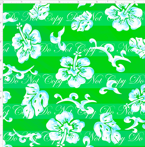 Retail - Tiki Room - Floral - Green - REGULAR SCALE