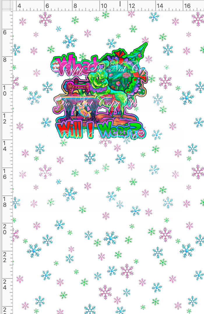 PREORDER - What Will I Wear - PANEL - Sewing - White Snowflake - CHILD