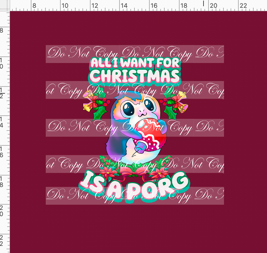 CATALOG - PREORDER - Merry Porgmas - Panel - All I Want - Ball Porg - Red - ADULT