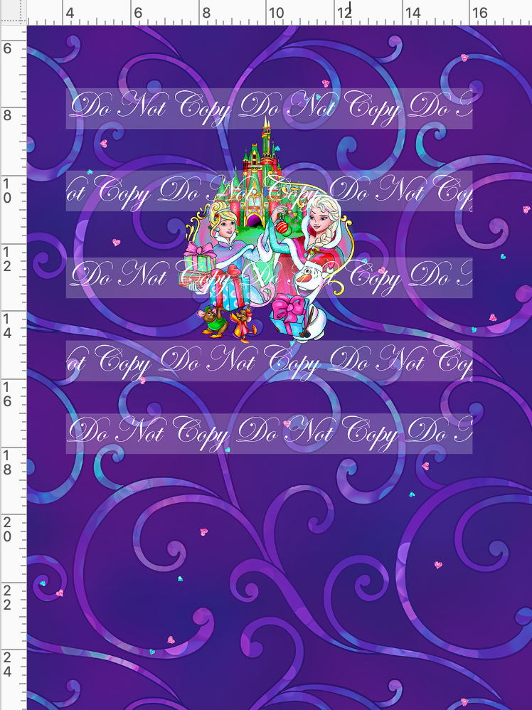 PREORDER - Holiday Princess Cheer - Ice Queen and Cindy - Panel - Purple - CHILD