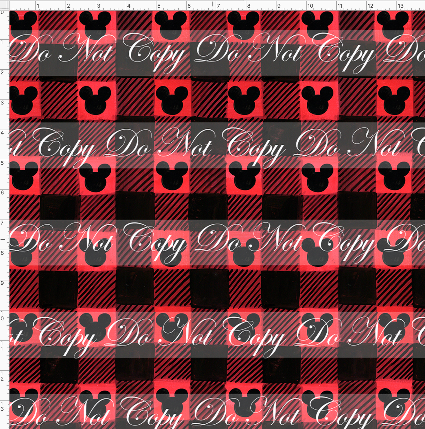 PREORDER - Christmas Elements - Buffalo Plaid - Red - with Heads