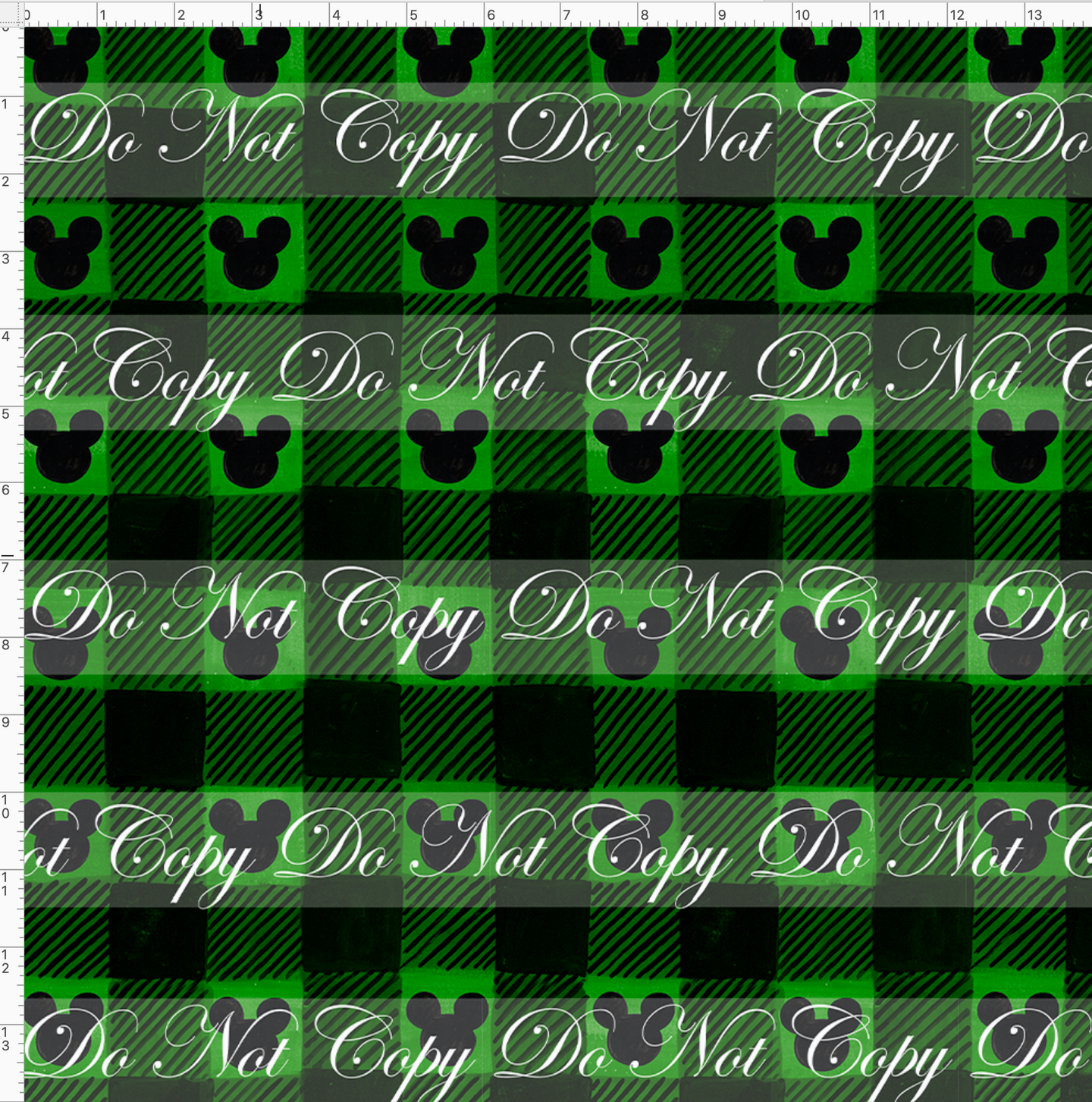 PREORDER - Christmas Elements - Buffalo Plaid - Green - with Heads