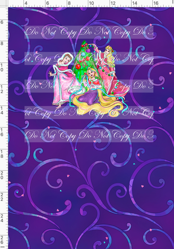 PREORDER - Holiday Princess Cheer - Belle, Hair, Sleep - Panel - Purple - CHILD