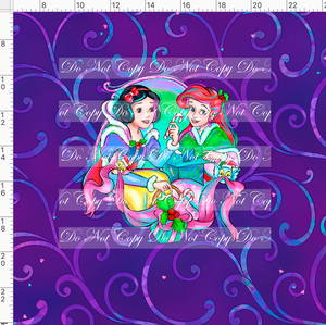 PREORDER - Holiday Princess Cheer - Mermaid and Snow - Panel - Purple - ADULT
