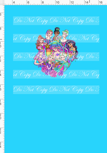 CATALOG - PREORDER R74 - LF Princesses - Panel - All Princesses - Blue - CHILD