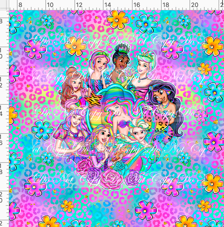 CATALOG - PREORDER R74 - LF Princesses - Panel - All Princesses - Flowers - ADULT