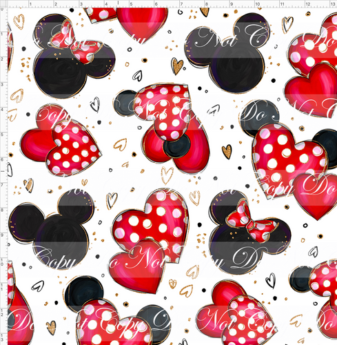 PREORDER - Classic Mouse - Hearts - White - LARGE SCALE