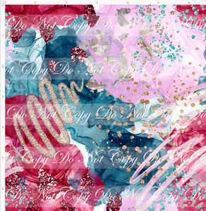PREORDER - Countless Coordinates  - Alcohol Ink with Glitter - Red Pink Blue