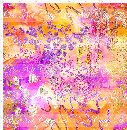 PREORDER - Countless Coordinates  - Alcohol Ink with Glitter - Purple Orange