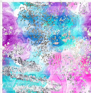 PREORDER - Countless Coordinates  - Alcohol Ink with Glitter - Pink Blue