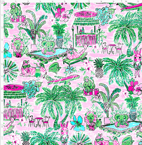 PREORDER - NON EXCLUSIVE - Preppy - Animal Vacay - Pink and Green - REGULAR SCALE