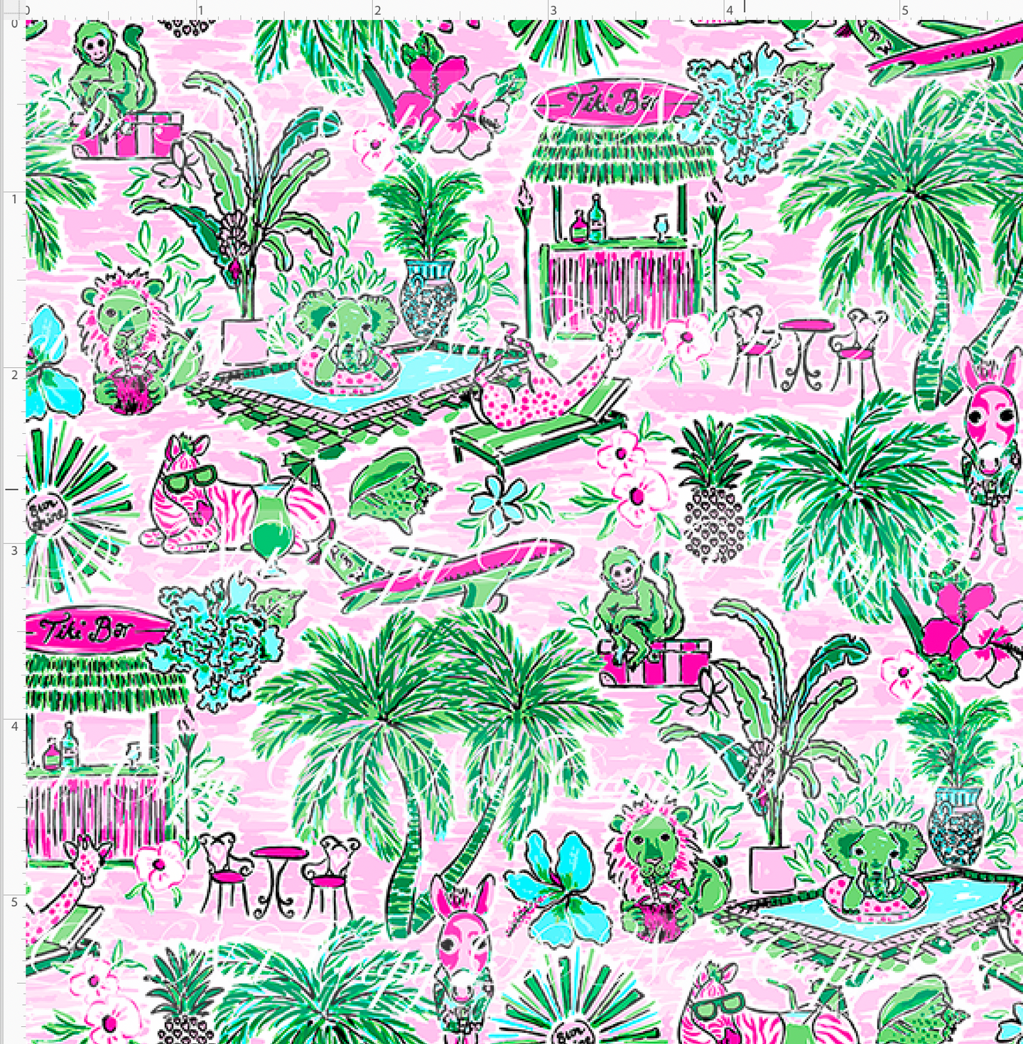 PREORDER - NON EXCLUSIVE - Preppy - Animal Vacay - Pink and Green - SMALL SCALE