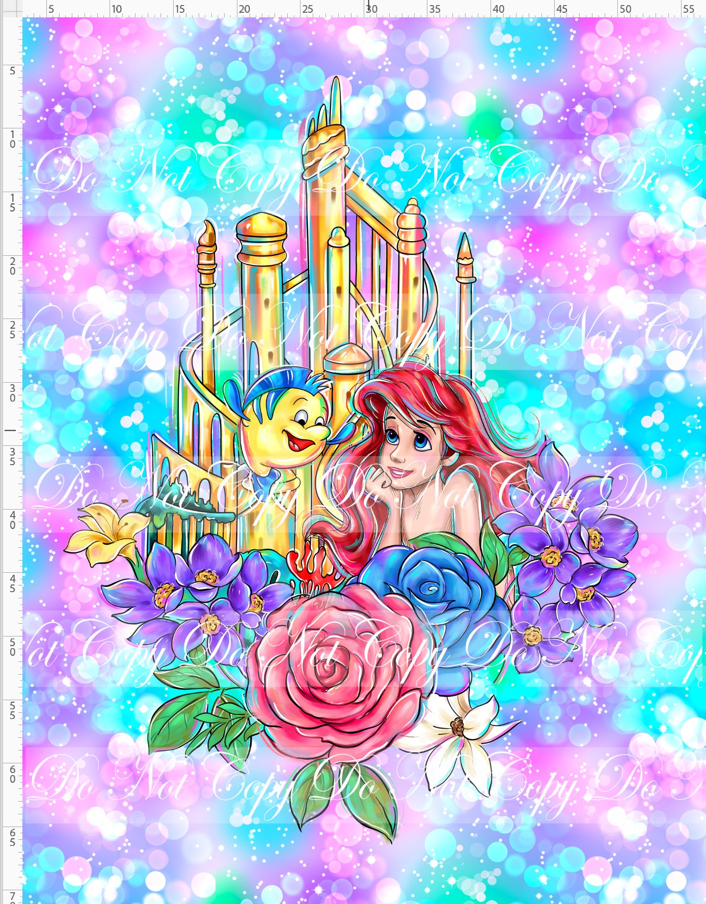 CATALOG - PREORDER R85 - Princess Castles - Adult Blanket Topper - Mermaid Princess