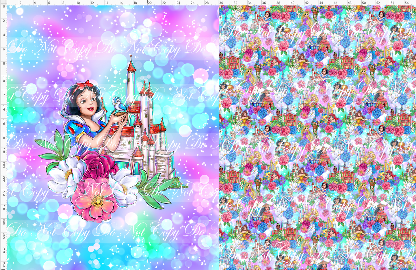 CATALOG - PREORDER R85 - Princess Castles - Toddler Blanket Topper - Snowwhite Princess