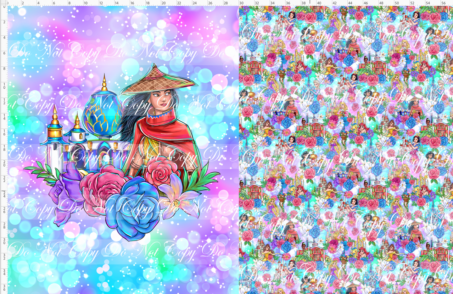 CATALOG - PREORDER R85 - Princess Castles - Toddler Blanket Topper - Dragon Princess