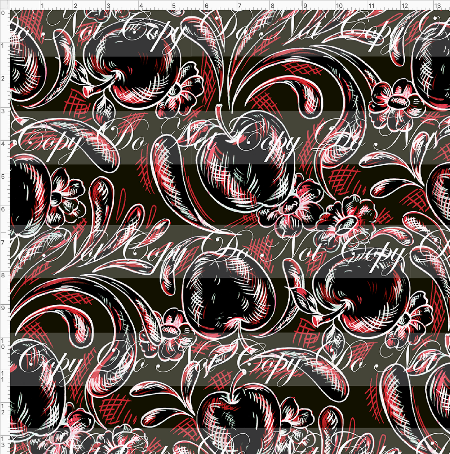 CATALOG - PREORDER R86 - Poison Toile - Black Apples - LARGE SCALE