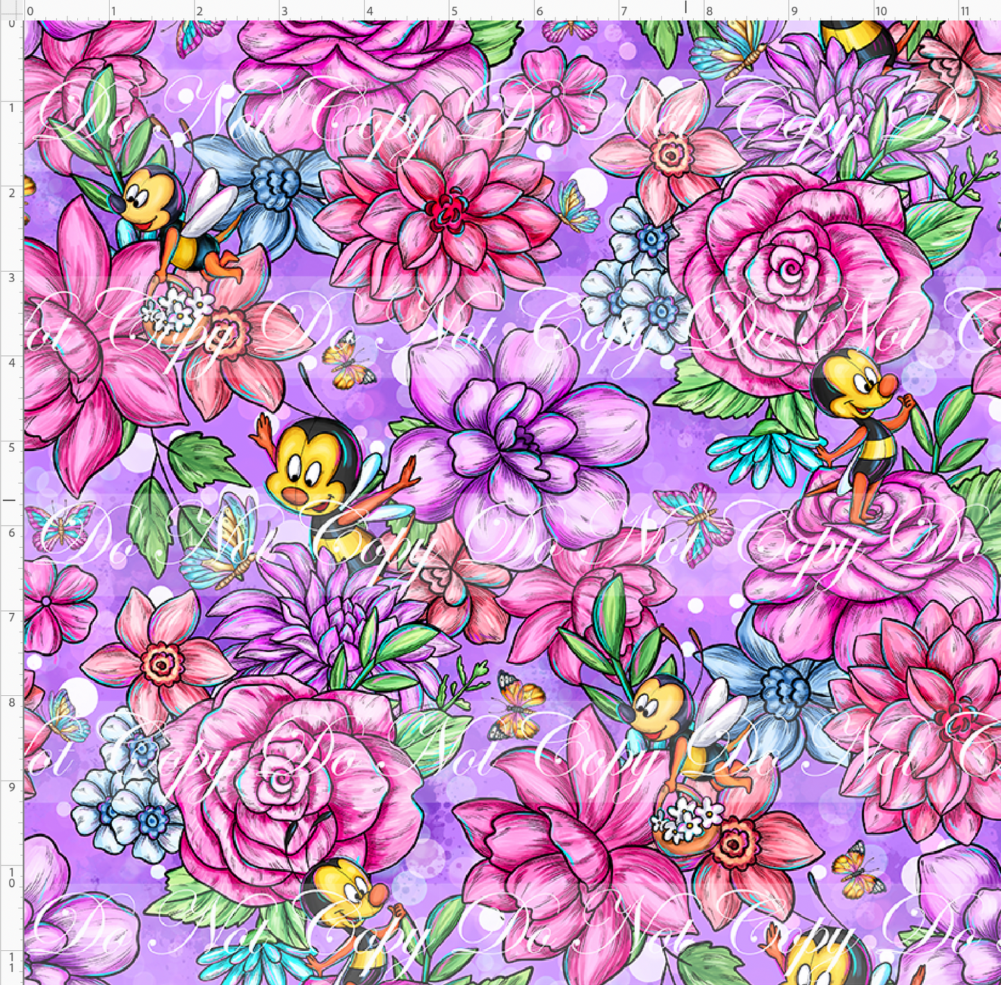 CATALOG - PREORDER R87 - Festive Flowers - Bee Floral - Purple - REGULAR SCALE