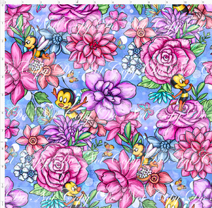Retail - Festive Flowers - Bee Floral - Blue - REGULAR SCALE