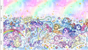 Retail - Pastel Ponies - Double Border - Watercolor