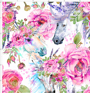 PREORDER- NON EXCLUSIVE - Pink Floral Horses - Main - SMALL SCALE