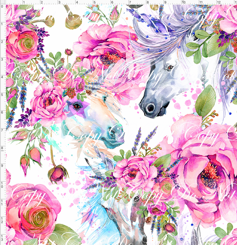 PREORDER - NON EXCLUSIVE - Pink Floral Horses - Main - LARGE SCALE