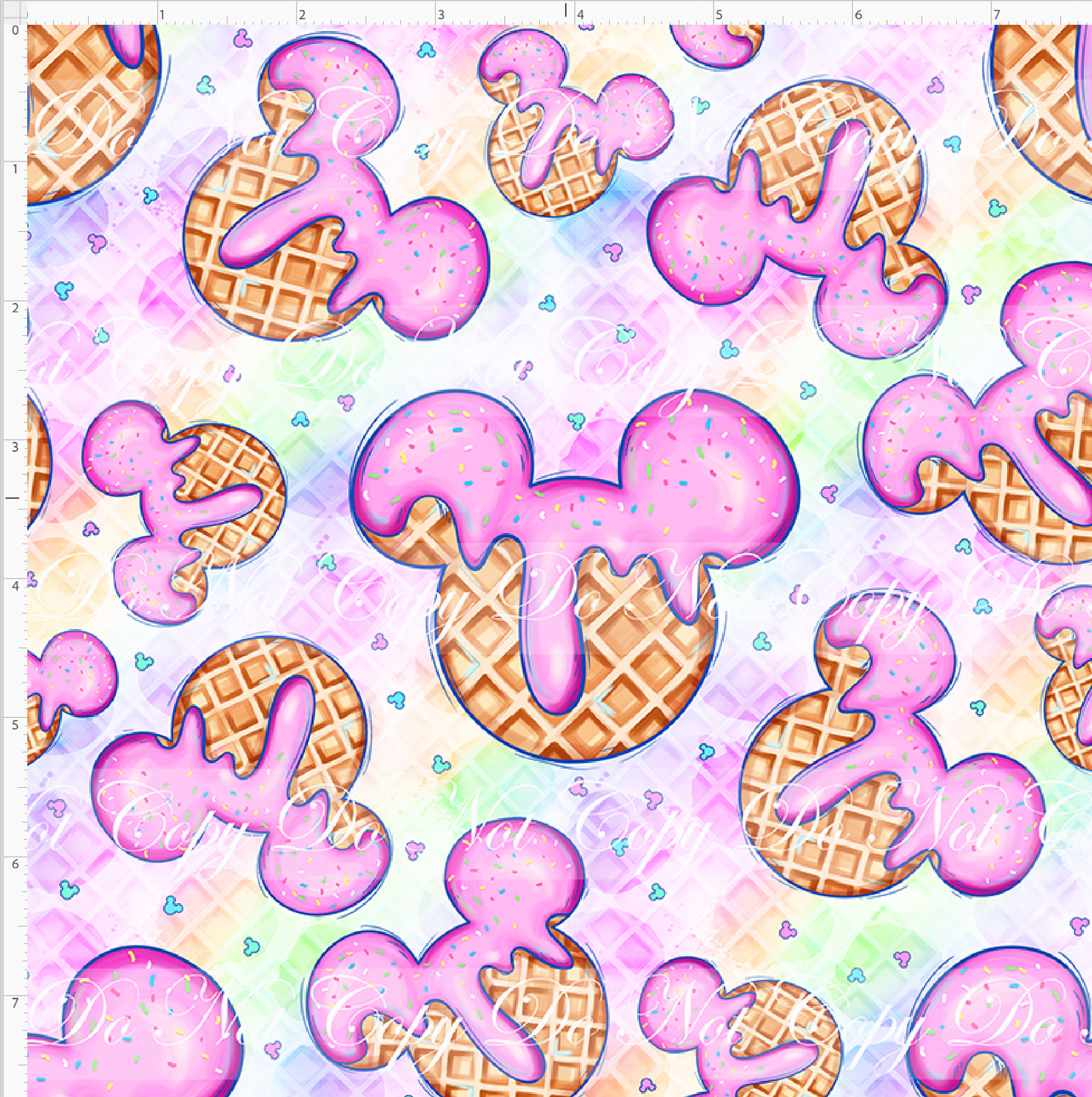 CATALOG - PREORDER R90 - Ice Cream Social - Mouse Waffle - SMALL SCALE