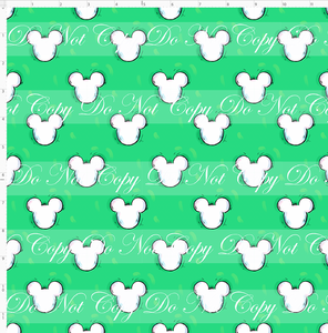 PREORDER - Mouse Heads - 1 inch - Green and White