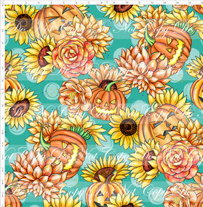 CATALOG - PREORDER R90 - Falling in Love - Floral - Pumpkins - Teal - LARGE SCALE