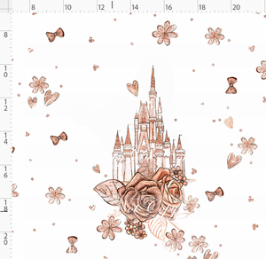 PREORDER - Rose Gold Mouse - Panel - Castle - White - ADULT