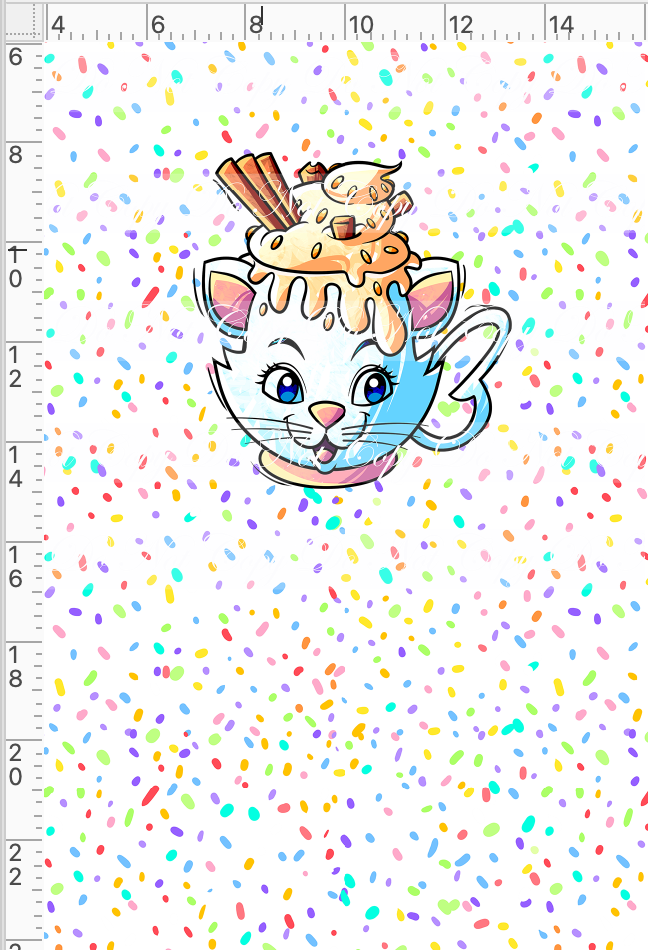CATALOG - PREORDER - Hot Cocoa - Panel - White - Cat Cup - CHILD