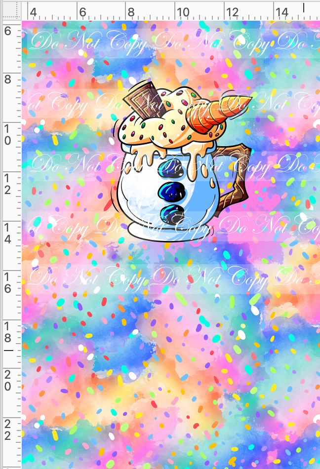 PREORDER - Hot Cocoa - Panel - Colorful - Snowman Cup - CHILD