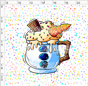 CATALOG - PREORDER - Hot Cocoa - Panel - White - Snowman Cup - ADULT