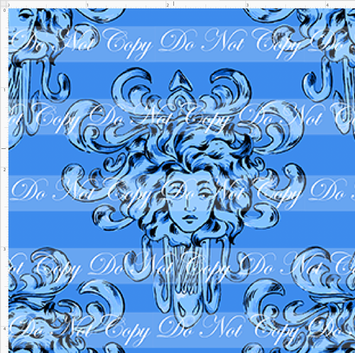 CATALOG - PREORDER R95 - Haunted Toile - Leota - Blue - REGULAR SCALE