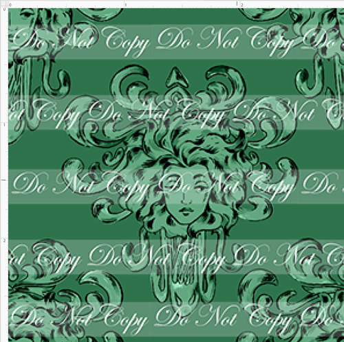 CATALOG - PREORDER R95 - Haunted Toile - Leota - Green - SMALL SCALE