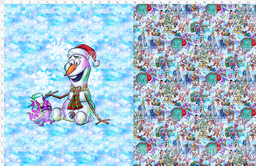 CATALOG - PREORDER - Winter Wonderland on Main Street - Child Blanket Topper - Snowman