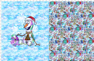 CATALOG - PREORDER - Winter Wonderland on Main Street - Child Blanket Topper - Snowman