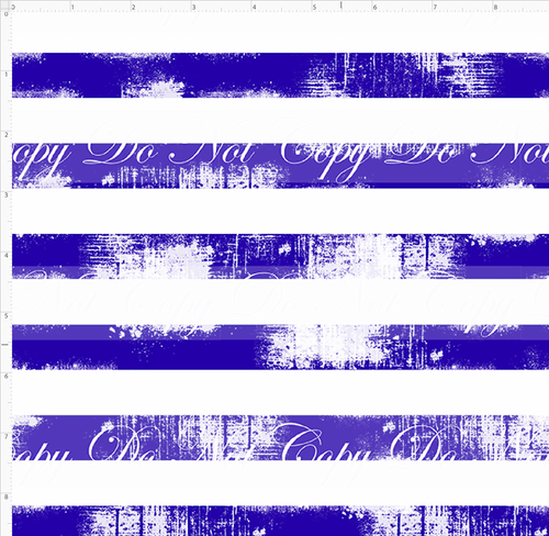 PREORDER - Countless Coordinates  - Grunge Stripes - Horizontal - White Royal Blue