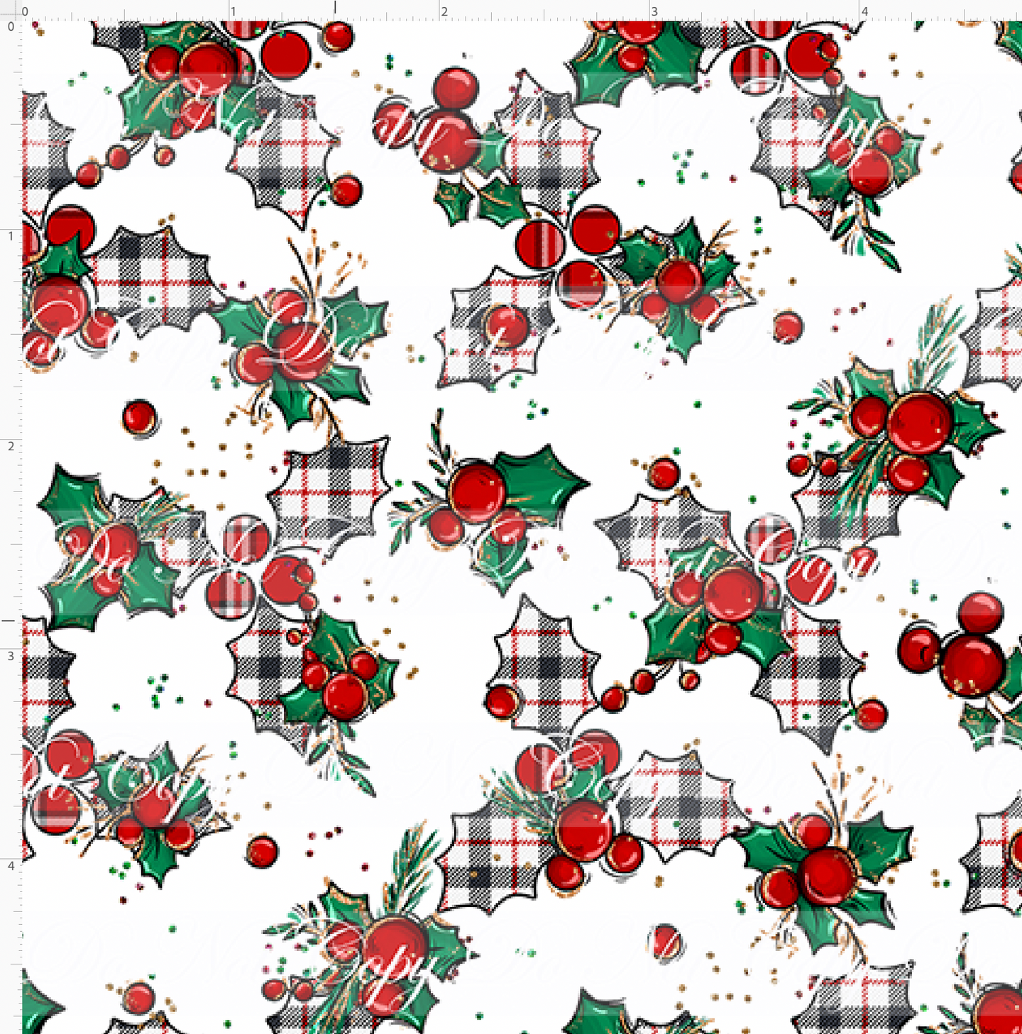 PREORDER - Christmas Mouse Classic - Holly - White Large Plaid - MINI SCALE