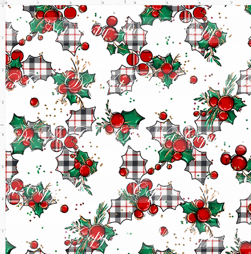 PREORDER - Christmas Mouse Classic - Holly - White Large Plaid - SMALL SCALE