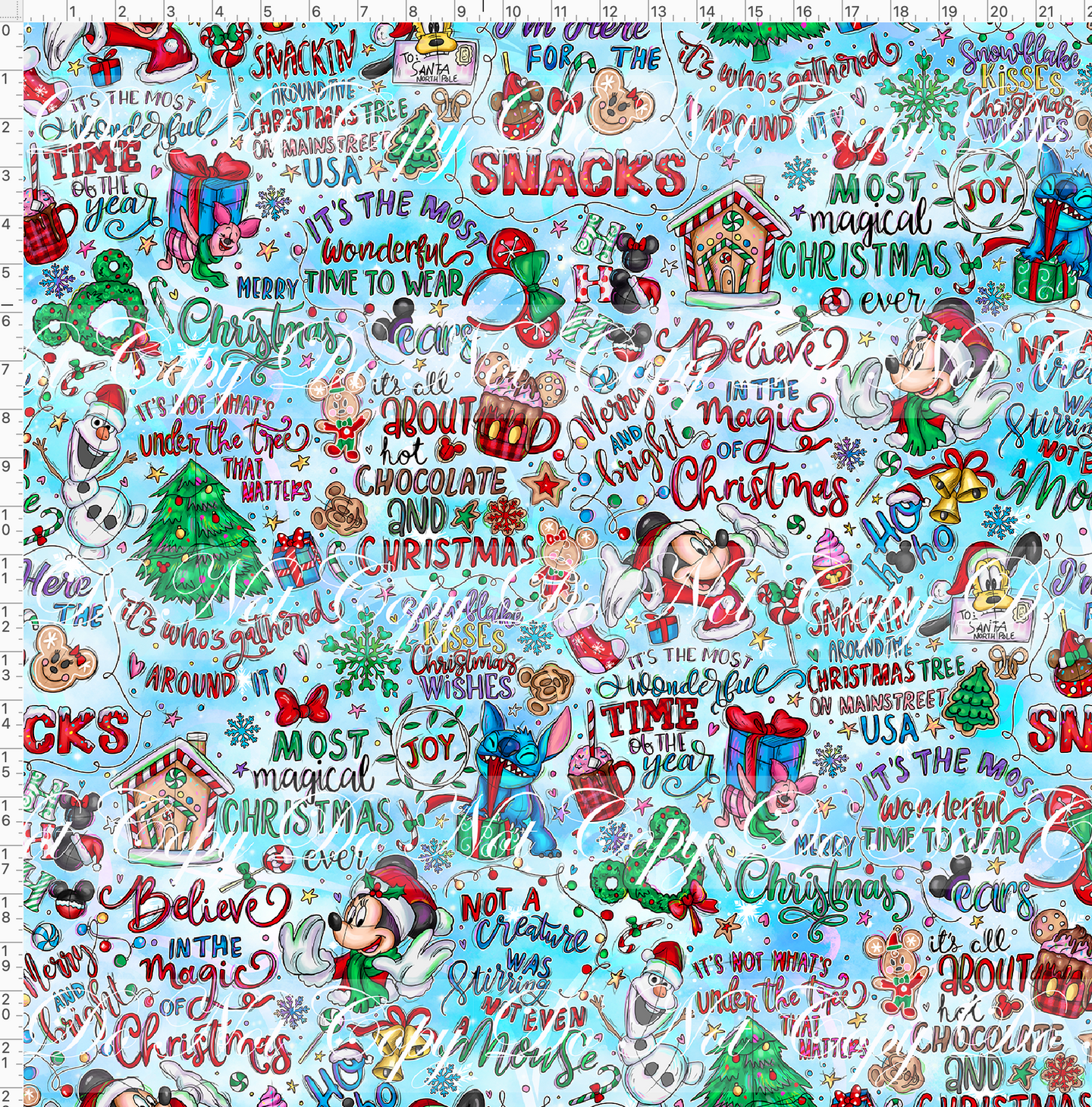 PREORDER - Christmas Mouse Favorite Doodles - Main - Blue - LARGE SCALE