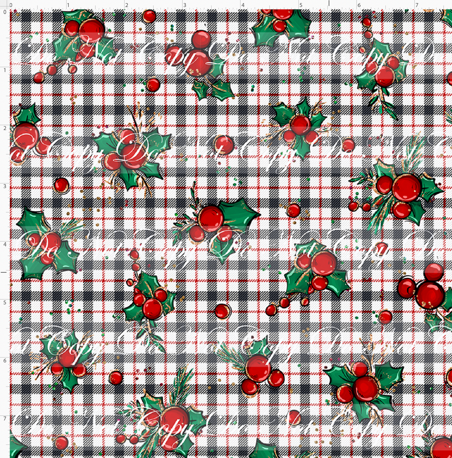 PREORDER - Christmas Mouse Classic - Holly - Plaid - SMALL SCALE