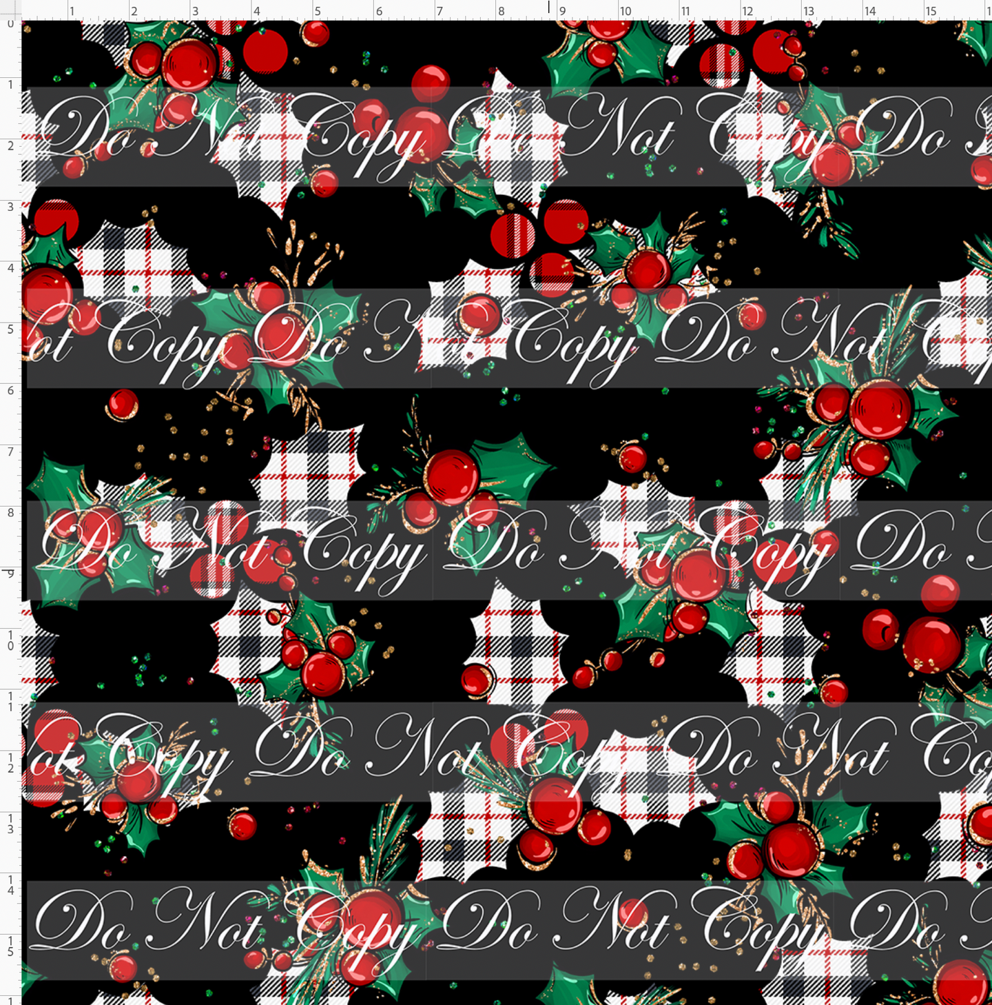 PREORDER - Christmas Mouse Classic - Holly - Black Plaid - LARGE SCALE