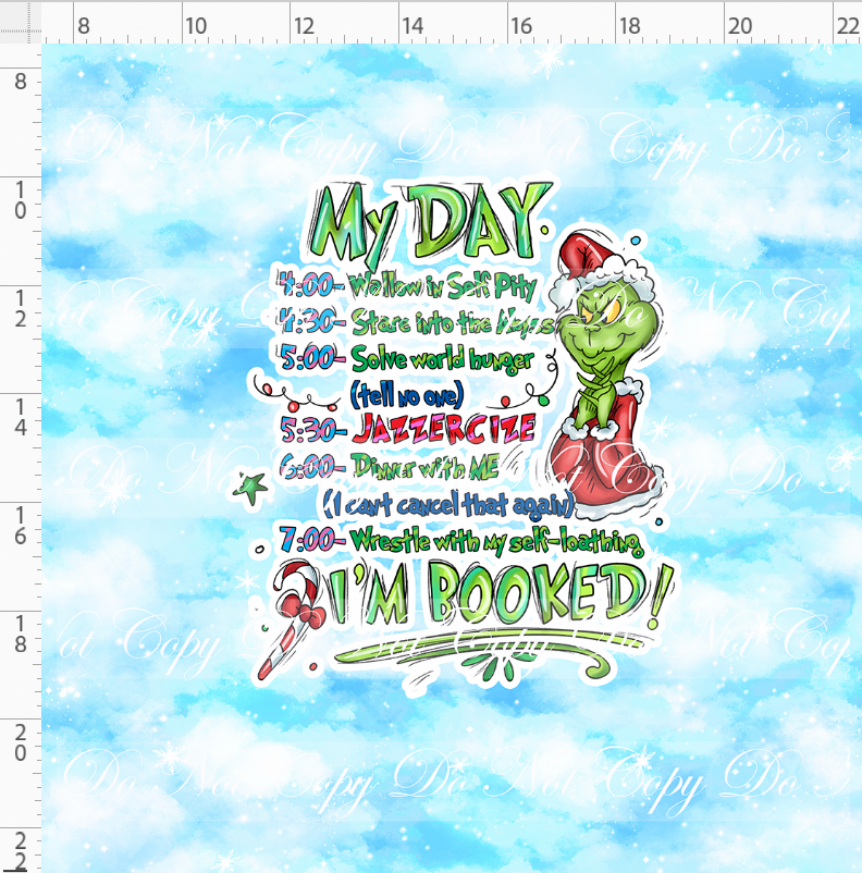 PREORDER - Green Guy Doodles - Panel - Schedule - Blue - ADULT